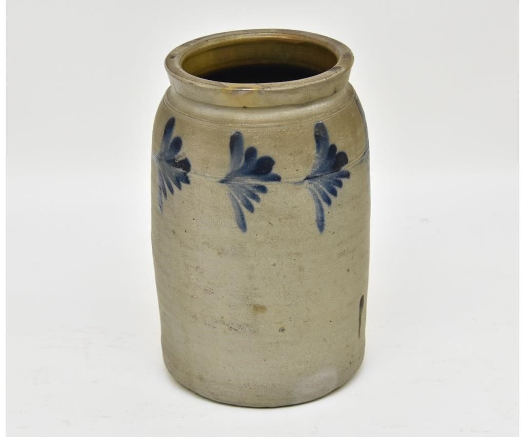 Three gallon blue decorated