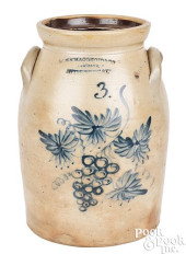 THREE-GALLON STONEWARE CROCK,