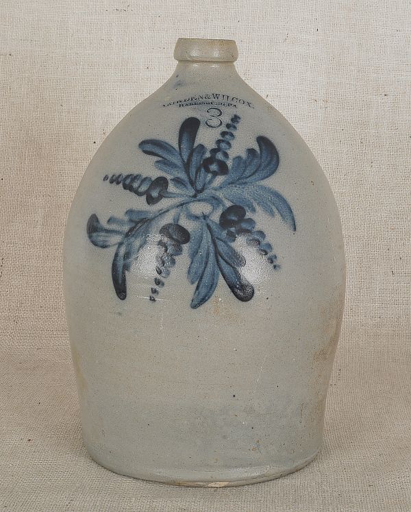 Three-gallon stoneware jug 19th