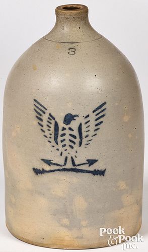 THREE-GALLON STONEWARE JUG, 19TH