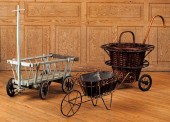 THREE GARDEN CARTS WICKER WOOD