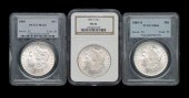 Three Gem BU 1885 Morgan silve