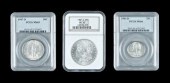 Three Gem BU U.S. silver coins