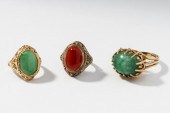 THREE GEM-SET RINGSThree Gem-s