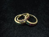 Three gem set stacking rings