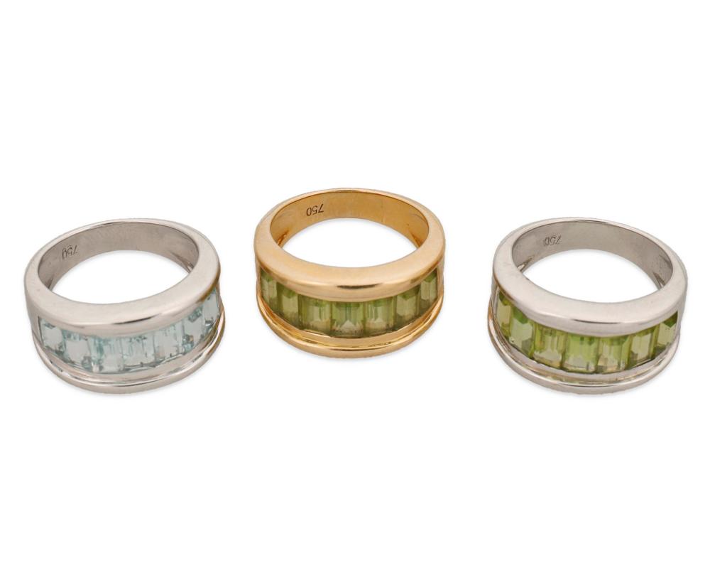THREE GEMSTONE RINGSThree