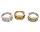 THREE GEMSTONE RINGSThree gems