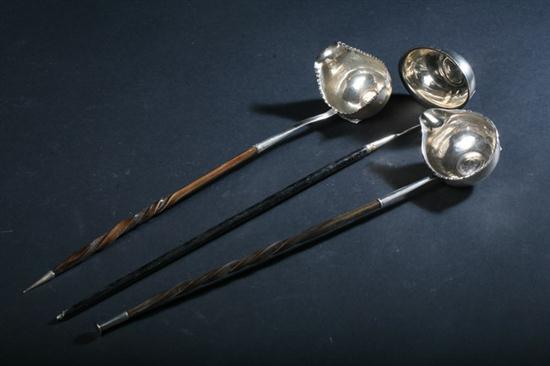 THREE GEORGE II SILVER TODDY