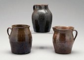 Three Georgia stoneware pitche