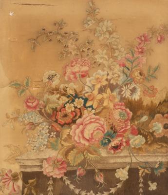 Three Georgian needlework pictures,