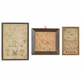 THREE GEORGIAN NEEDLEWORK SAMP