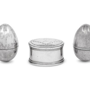 Three Georgian Silver Nutmeg