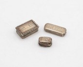 Three Georgian silver vinaigre