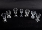 Three Georgian wine glasses of