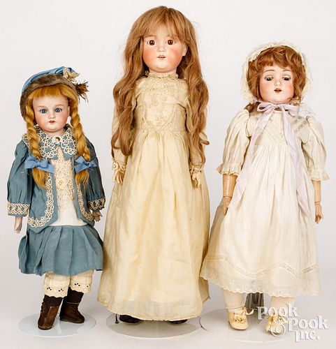THREE GERMAN BISQUE DOLLSThree