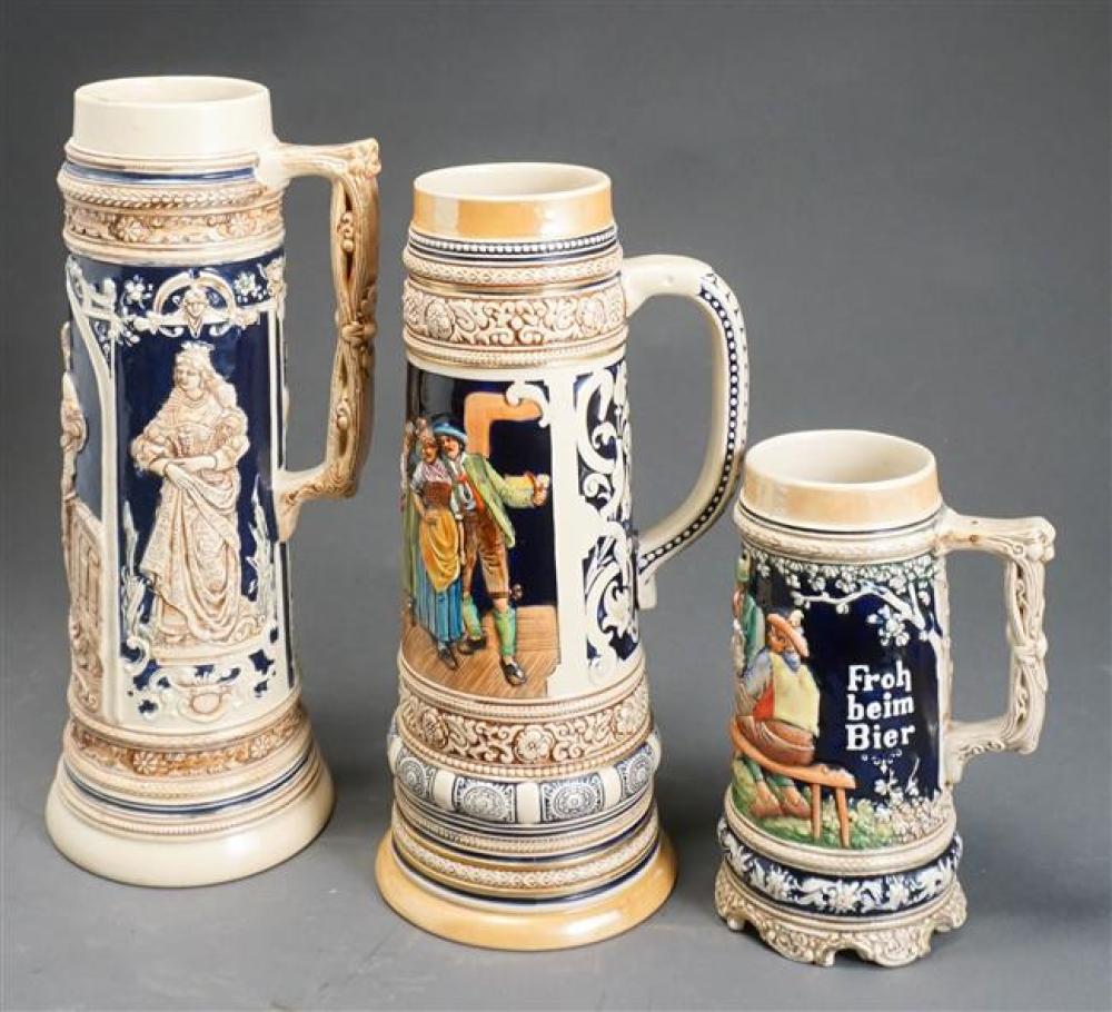 THREE GERMAN CERAMIC LARGE