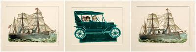 Three German chromolithographs, die