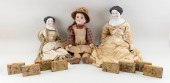 THREE GERMAN DOLLS AND EIGHT L