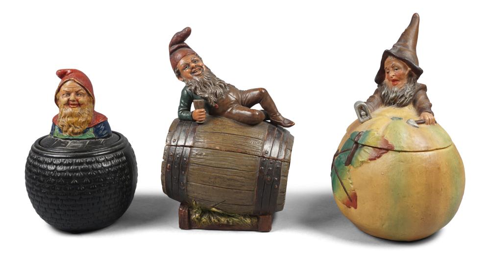 THREE GERMAN EARTHENWARE TOBACCO