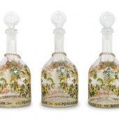 Three German Enameled Glass De