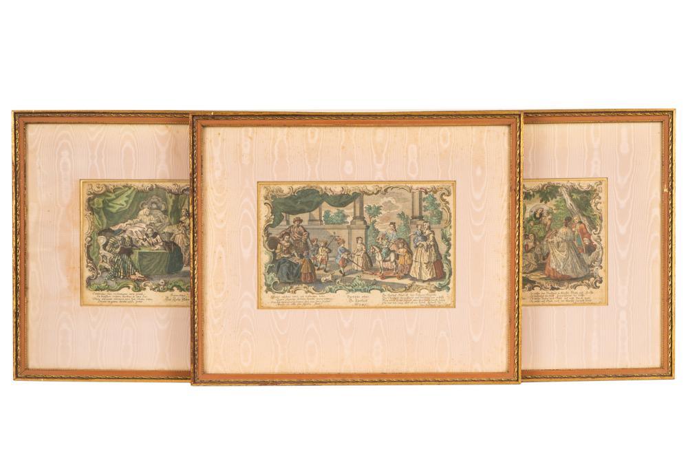 THREE GERMAN HAND-COLORED