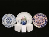 Three German hand painted porc