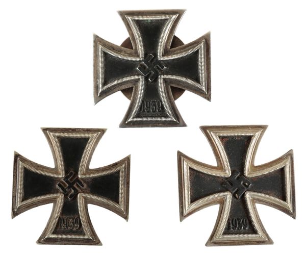 THREE GERMAN IRON CROSSES all