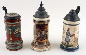 THREE GERMAN METTLACH LIDDED B