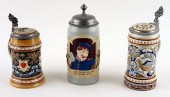 THREE GERMAN METTLACH LIDDED B