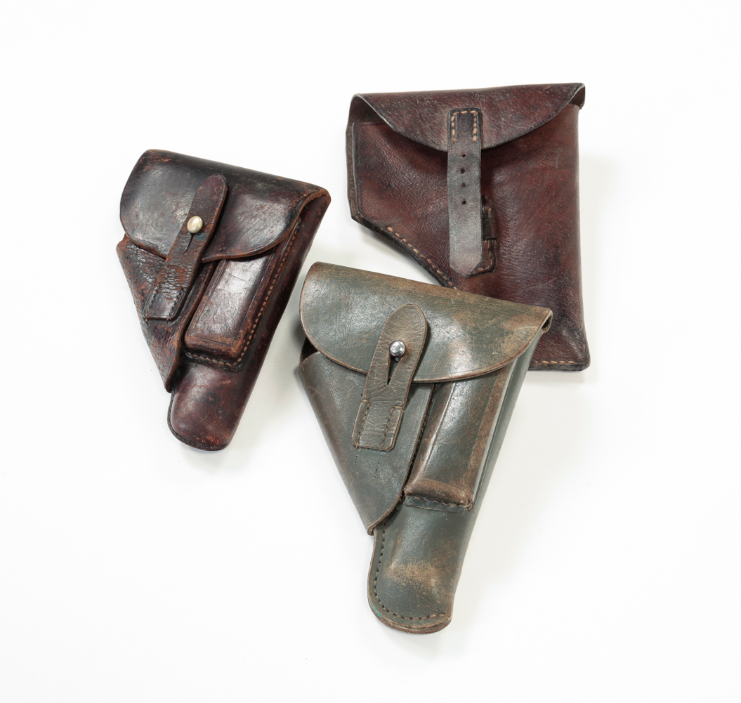 THREE GERMAN MILITARY HOLSTER FOR