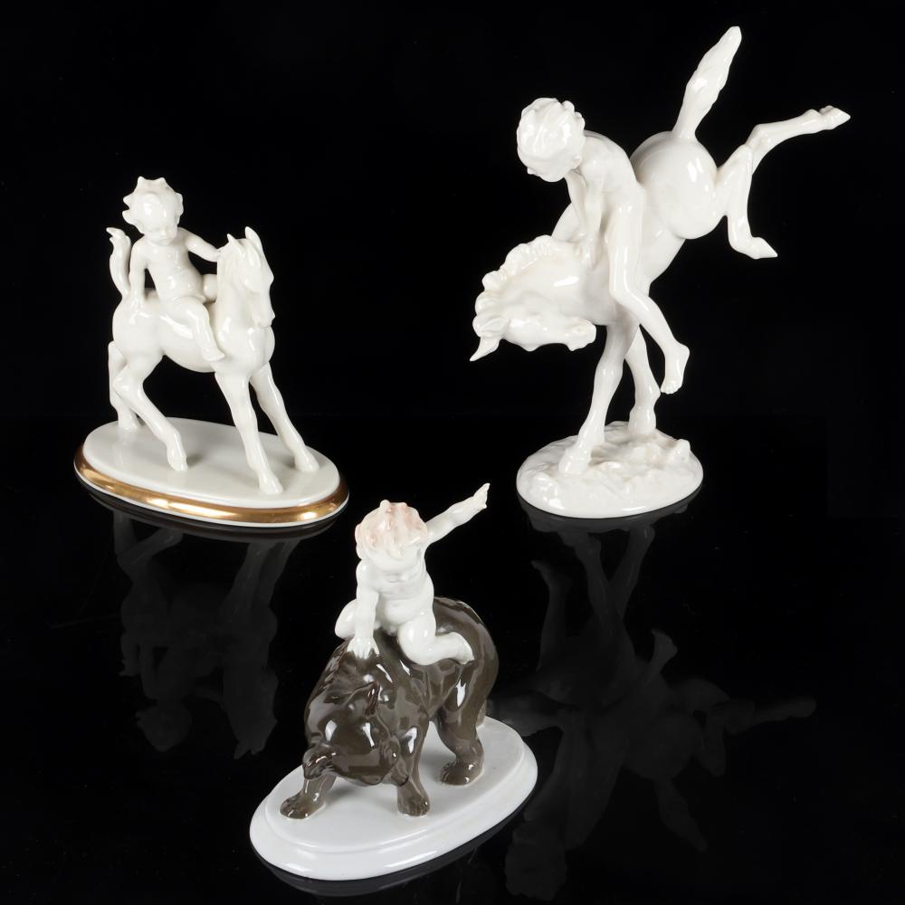 THREE GERMAN PORCELAIN ART DECO