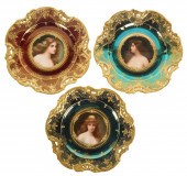 THREE GERMAN PORCELAIN CABINET