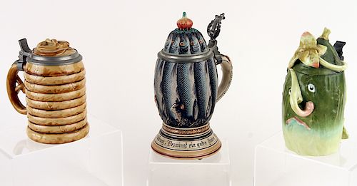 THREE GERMAN PORCELAIN CHARACTER