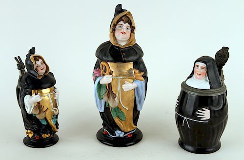 THREE GERMAN PORCELAIN CHARACTER
