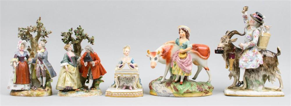 THREE GERMAN PORCELAIN FIGURAL