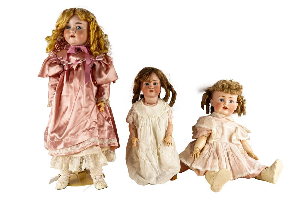 THREE GERMAN PORCELAIN HEAD