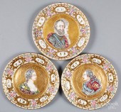 THREE GERMAN PORCELAIN PORTRAI