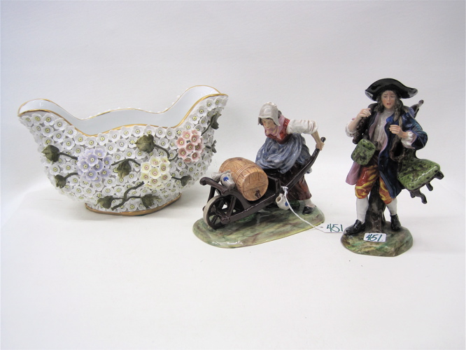 THREE GERMAN PORCELAINS: oval