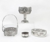THREE GERMAN SILVER AND METALW