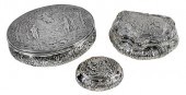 THREE GERMAN SILVER BOXES19th/