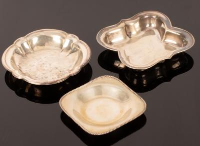 Three German silver dishes, .835