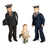 Three German Tin Windup Figura