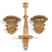 THREE GILT ACANTHUS LEAF WALL