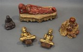 THREE GILT DECORATED FIGURES O