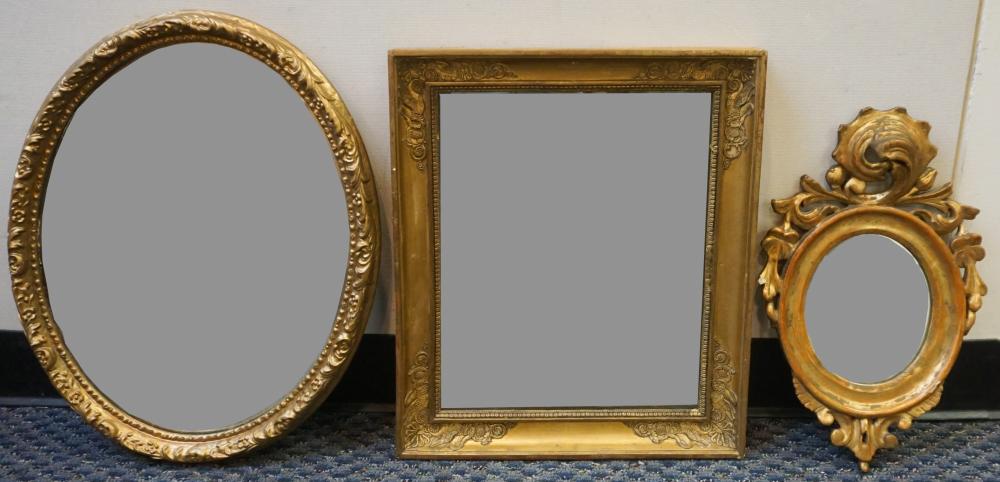 THREE GILT GESSO MIRRORSThree