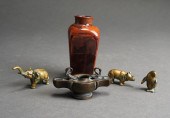THREE GILT METAL MINIATURE ANI