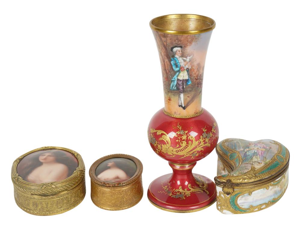 THREE GILT METAL-MOUNTED