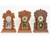 Three gingerbread oak mantel c