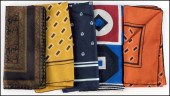 THREE GIVENCHY SILK POCKET SQU
