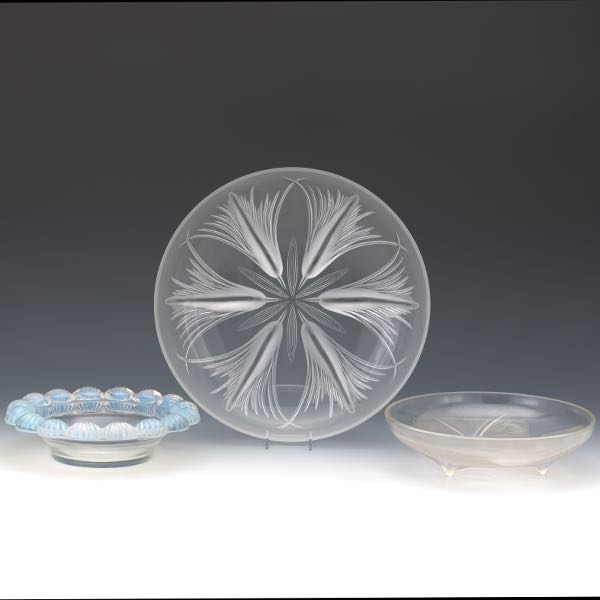 THREE GLASS BOWLS  Including: One